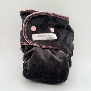 Sloomb Velour Happy Little Clouds Fitted Diaper